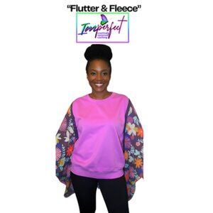 Upcycled sweatshirt with kimono sleeves